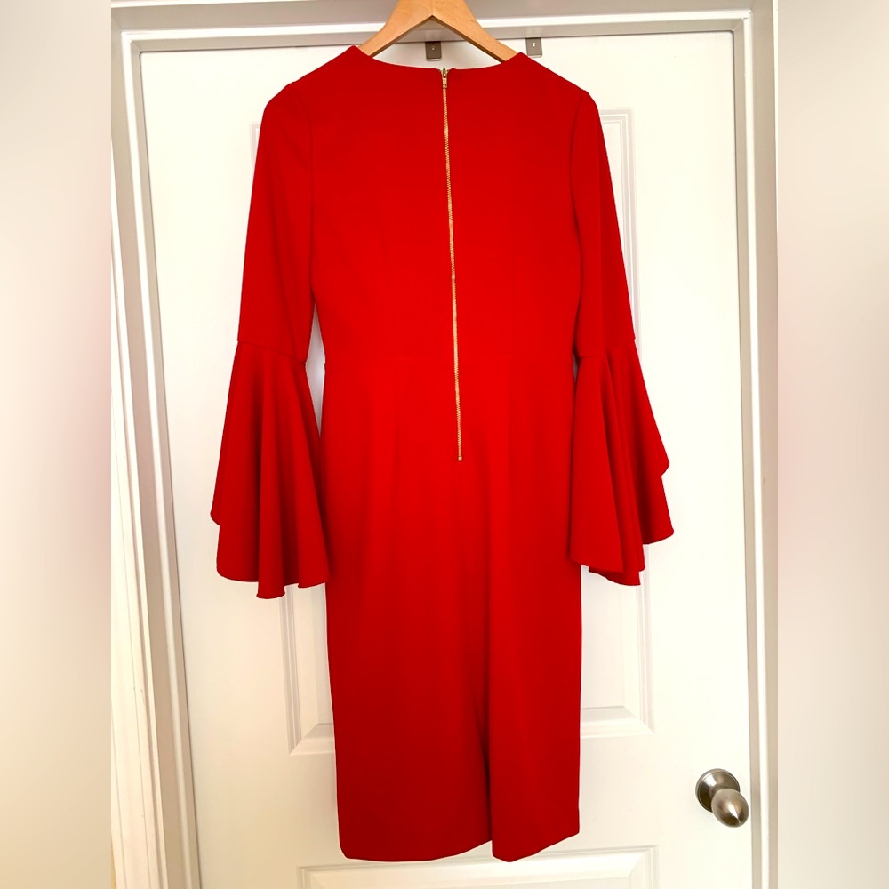 Maggy London, midi dress, flute sleeves, size 4 - Picture 7 of 8